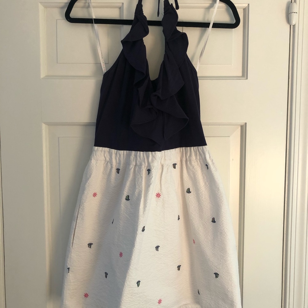 Lilly Pulitzer blue and white halter dress